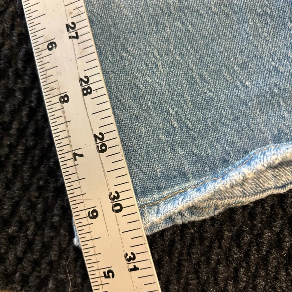 Levi's 70s High Flare Denim Jeans Light Wash Distressed Raw Hem Size‎ 26